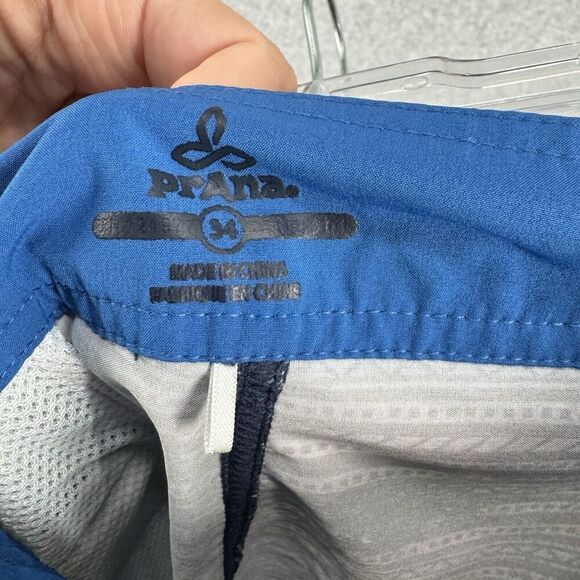 Prana Board Shorts 33 Mens Blue Striped Back Pocket Swim Trunks Bathing Suit - Picture 13 of 15